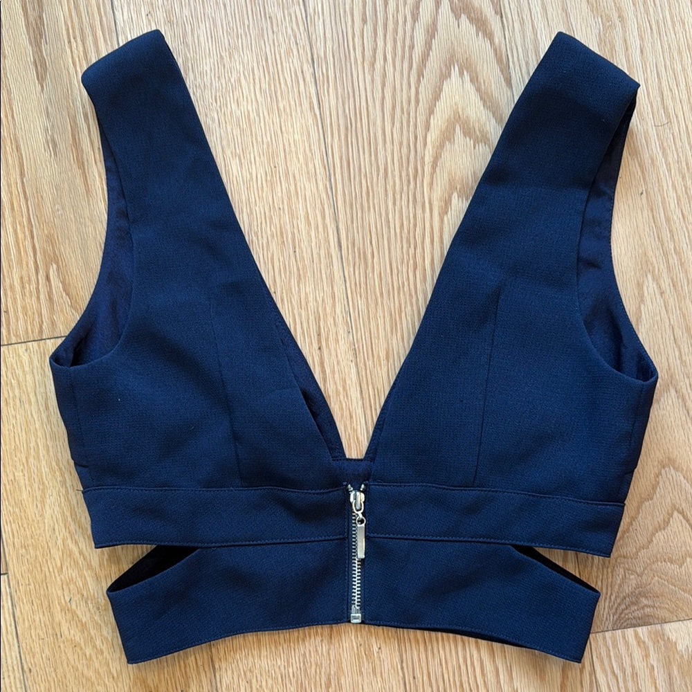 Elegant Navy Women's Crop Top - Picture 3 of 3